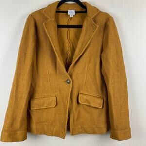 Maeve Anthropologie Mustard Knit Blazer Jacket S Textured Academia Preppy Layers